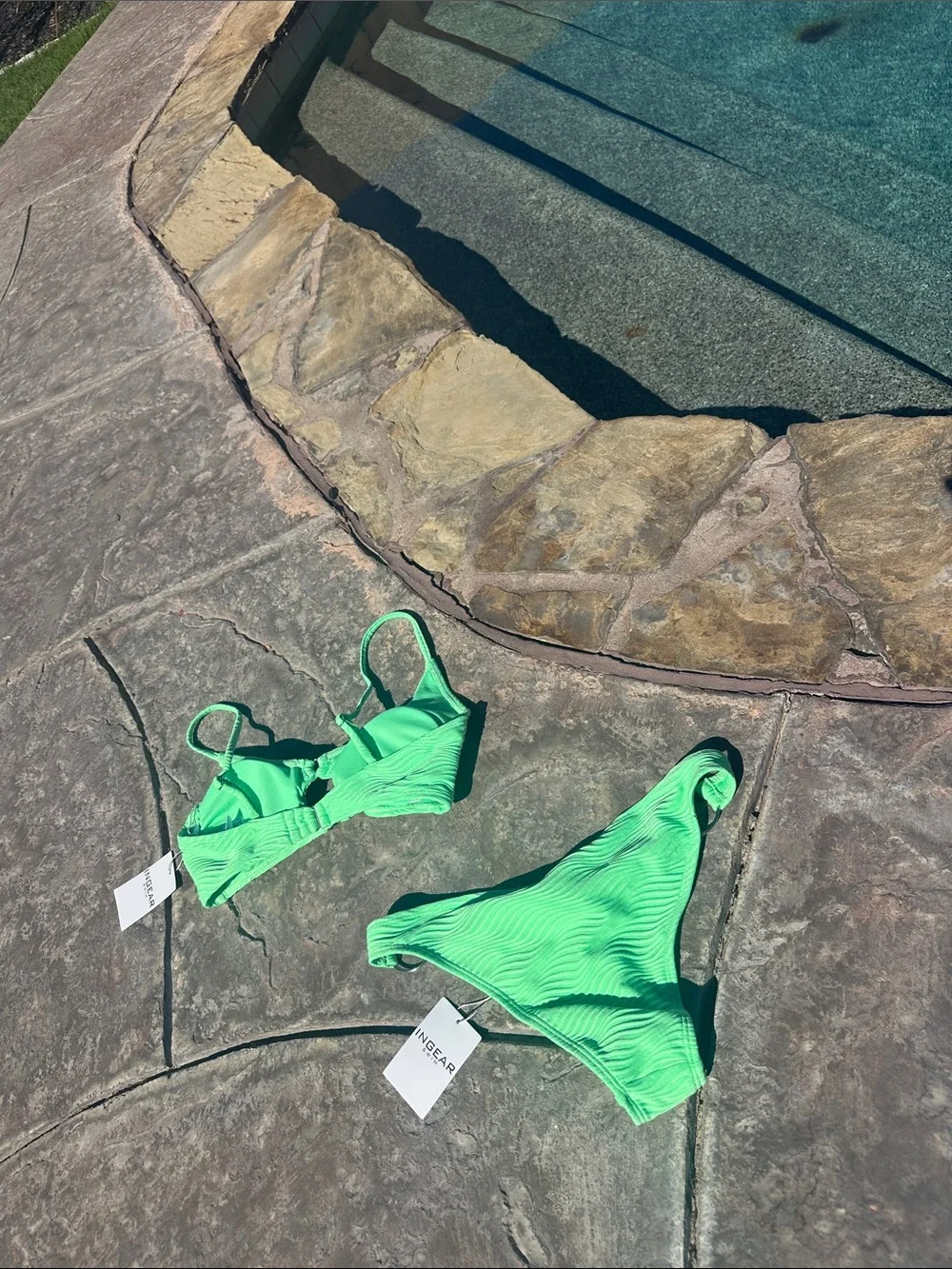 Ingear Neon Green Ribbed Bikini Set - Picture 3 of 3